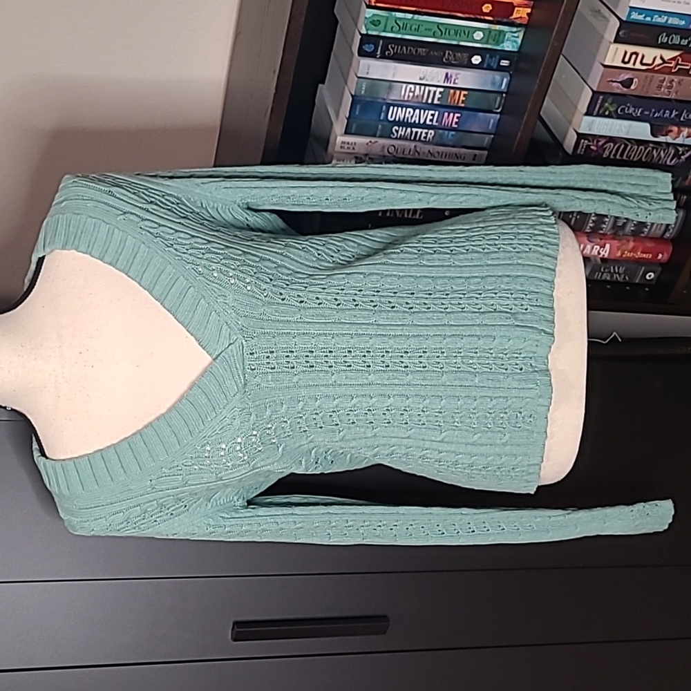 Ann Taylor LOFT | Green V-Neck Sweater | Small | Women